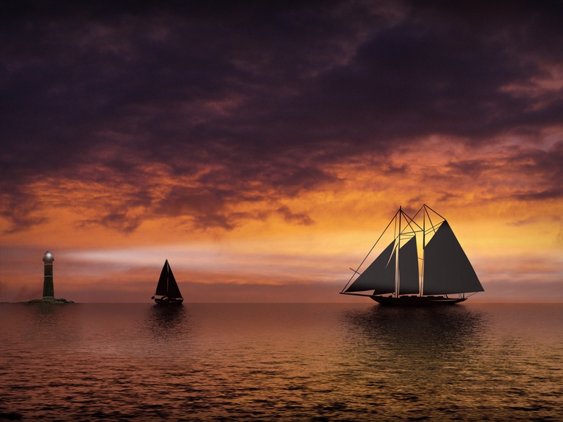 176 - SAILS AND LIGHTHOUSE - BOCCI AMLETO F. - argentina.jpg